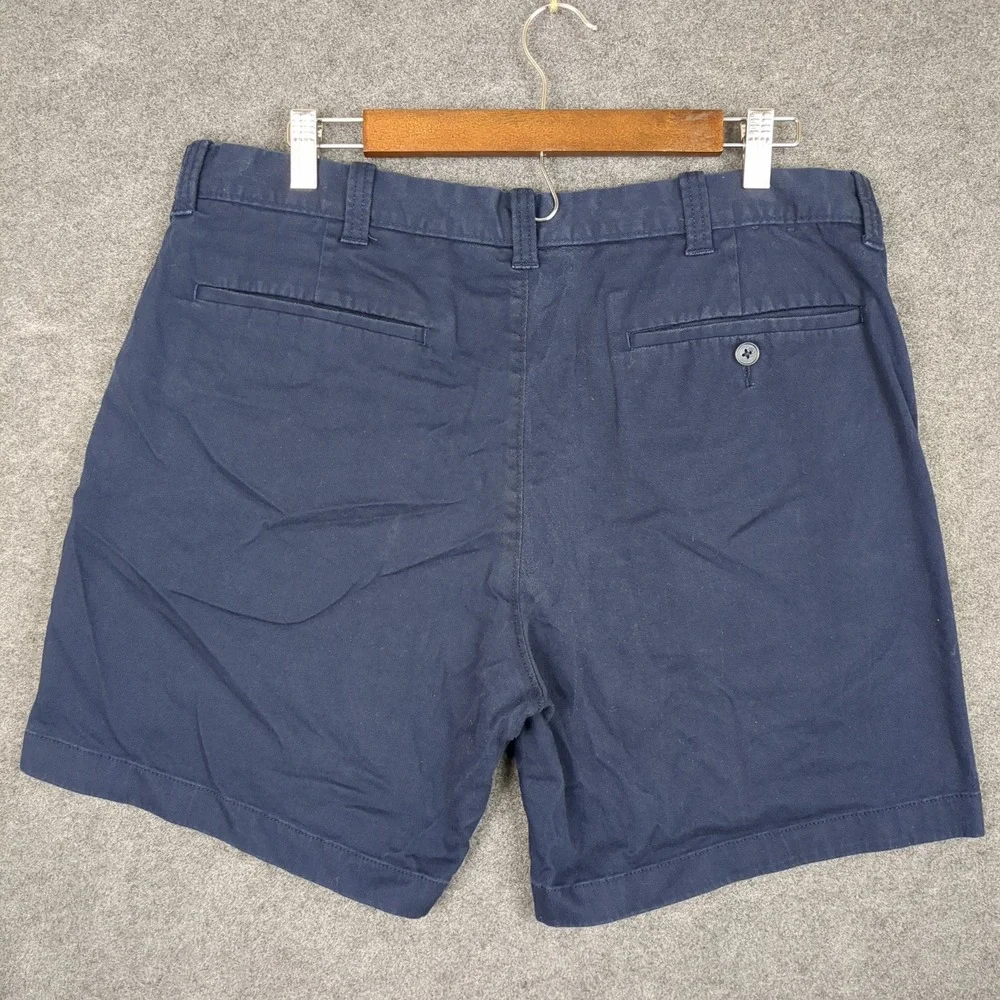 J Crew Mens Navy Chino Shorts 7 Inch Inseam Size 35‎ Flat Front Casual